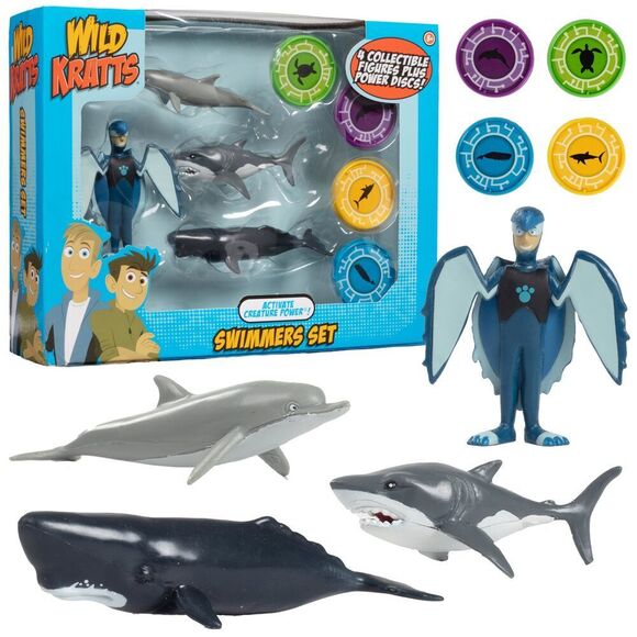 Wild Kratts 4-Pack Action Figure Set - Activate Creature Power - Swimmers - Picture 1 of 11